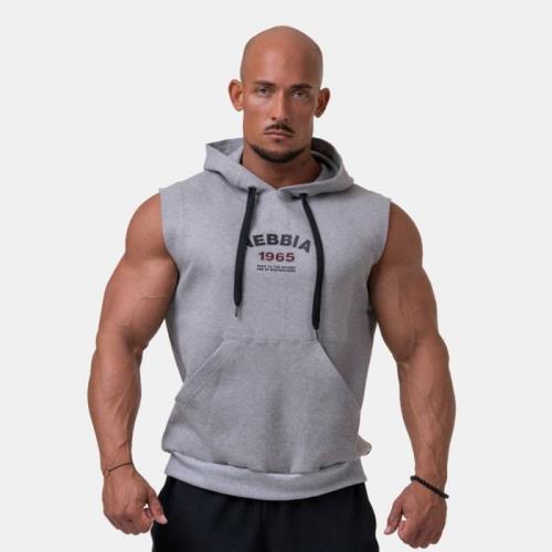 NEBBIA Panske tielko s kapucnou Golden Era Light Grey XXL
