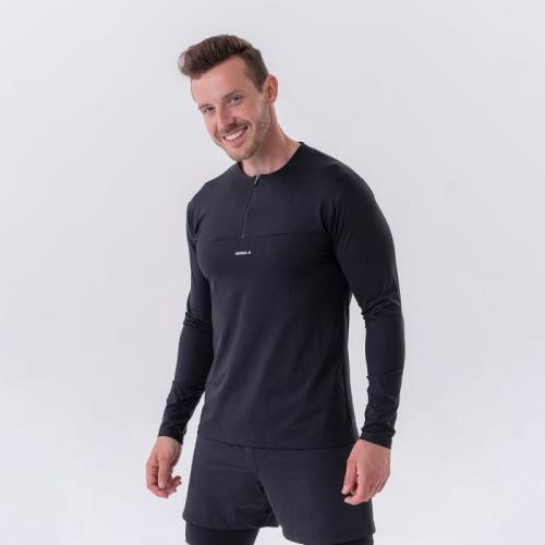 NEBBIA Pánske Tričko Long-Sleeve Layer Up Black XXLXXL