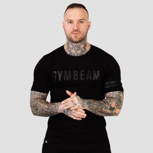 GymBeam Tričko Stripes Black S