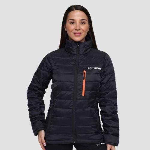 GymBeam Dámska bunda Puffer Black/Orange LL