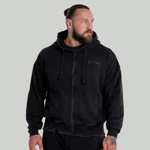 STRIX Mikina Zip Washed Black XXL